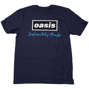 Oasis Unisex Adult Definitely Maybe Text Logo T-Shirt / Navy Blue
